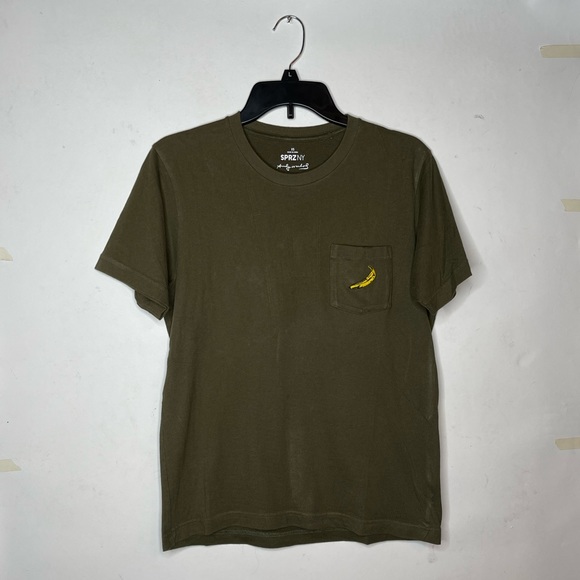 Andy Warhol Uniqlo SPRZ NY Collab Olive Green Short Sleeve Tee XS Banana Embroid - Picture 3 of 8